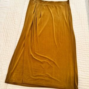 Garnet Hill Mustard Midi Skirt